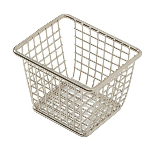 Snack/Fry Basket, 4-1/8''L x 3-3/8''W x 3''H, rectangular, without handle, stainless steel (hand wash only)