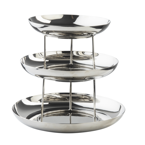 Seafood Tower, 3-tier, 13.75''x13.75''x12.75'', round, stainless steel