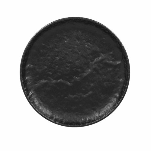 Roks Plate, 8-1/4'' dia. x 1''H, round, flat, coupe, porcelain, Epic Collection, black