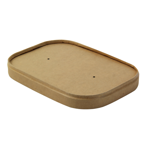 Lid, Rectangular Kraft Lid with lamination for the 210PCREC range, 6.8 x 4.8 x 0.4in, paper, kraft