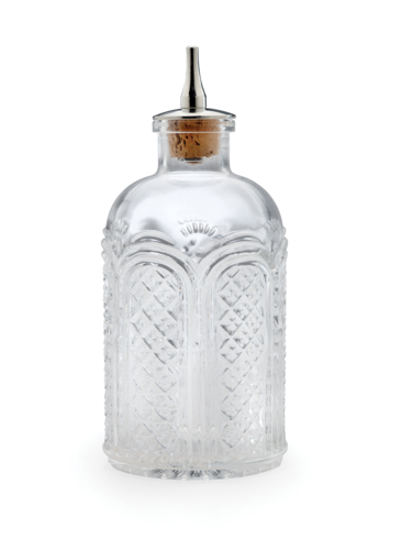 Barfly Bitters Bottle, 5.1 oz. (150 ml.), retro styling,  2-5/8'' dia. x 6''H, glass