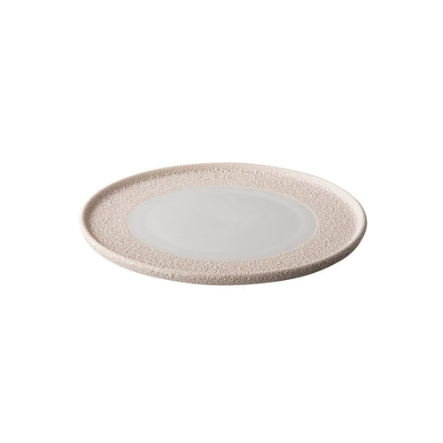 Plate, 11'' dia., vitrified china, vulcanic white, Studio Raw