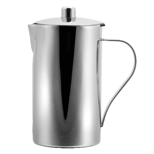 Coffee Pot, 71-1/2 oz., 9-1/4'' H x 4-3/5'' W, x 7-1/2''L, round, with handle, with lid, 18/10