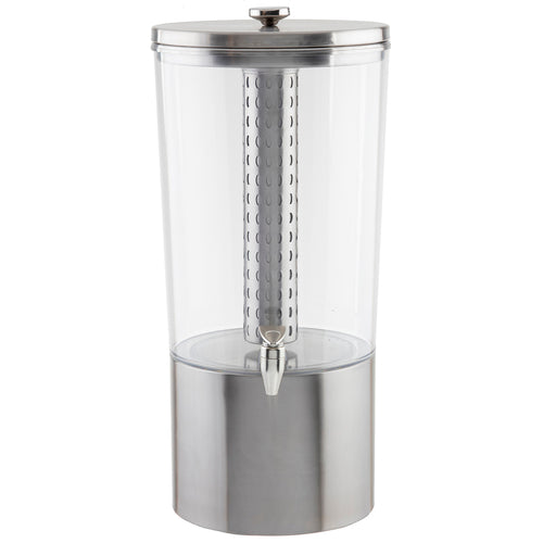 Upscale Beverage Dispenser, 4-1/2'' gallon, stainless steel with nickel plated ABS faucet