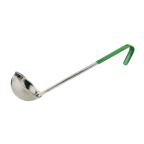 Winco Prime One-piece S/S 6oz Ladle, Green,NSF