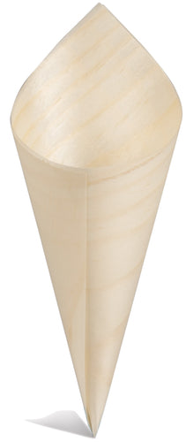 WOOD PAPER SERVING CONE 5'' L