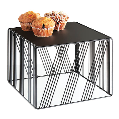 Portland Riser, 12''W x 12''D x 9''H, square, removable bread board top, wire, black, BPA Free