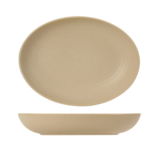 Bowl, 35 oz., 10-3/4'' x 8'' x 1-7/8''H, oval, embossed, microwave & dishwasher safe