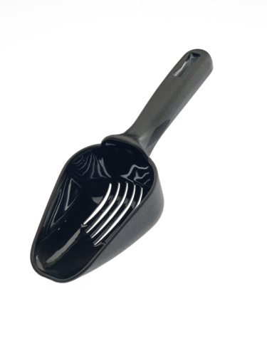 Slotted Ice Scoop, 8 oz, polypropylene, Black