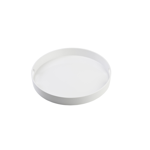 Serving Tray, 15'' dia. x 2''H, round, dishwasher safe, melamine, white