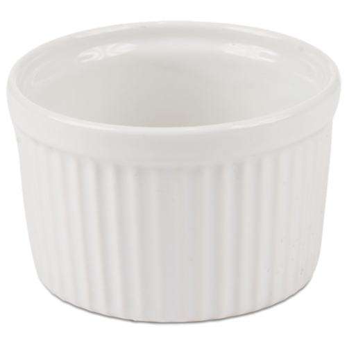 Souffle Dish, 10 oz., 4'' dia. x 2-1/2''H, round, porcelain, white