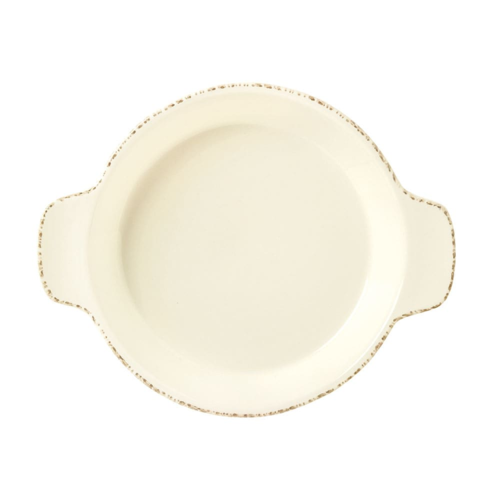 Skillet, 13 oz., 8-1/4'' x 6-3/4'' x 1-1/4''H, round,  porcelain, cream white, Farmhouse