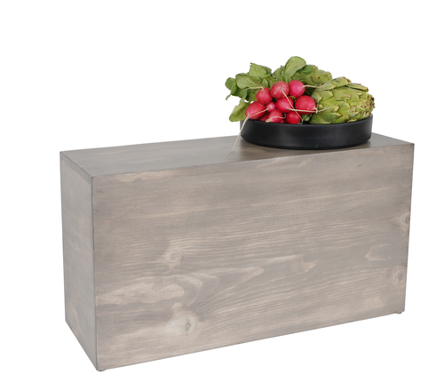 Aspen Riser, 7'' x 20-1/2'' x 11''H, rectangular, gray-washed pine wood