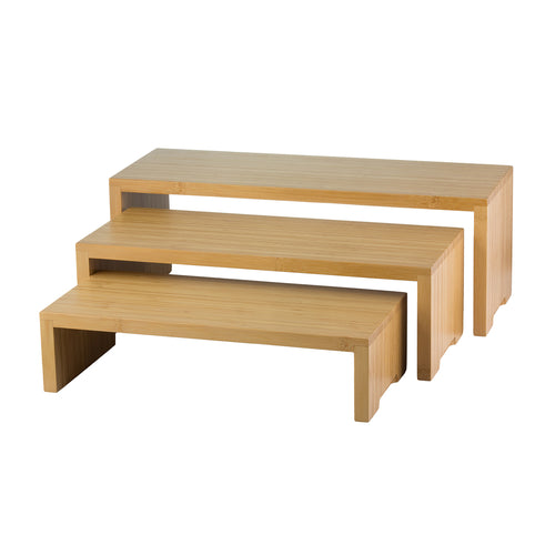 Cascade Risers Set, Set of 3, Bamboo