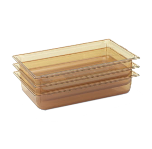 Super Pan 1/1 GN Food Pan, 6'' deep, high-temp amber resin,  NSF, meets gastronorm (EN 631-1) standard, Made in USA