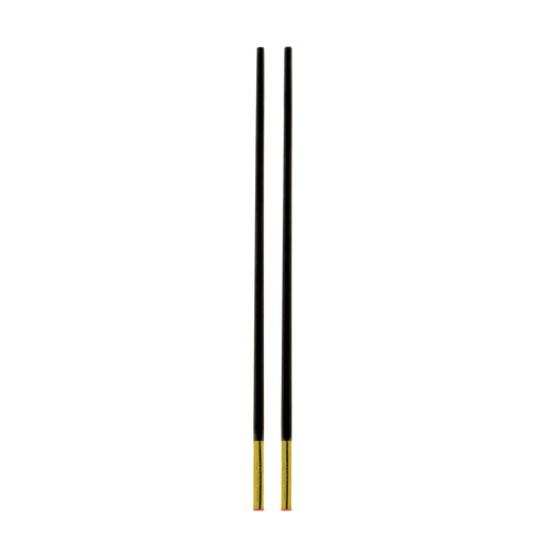 Toona chopsticks, 10.1'', 7 mm thick, sps plastic with 18/10 cap, black with gold PVD sleeve, Studio William