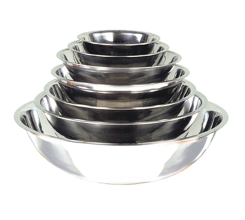 Mixing Bowl, 1 qt., 7-5/8'' dia. x 3'' deep, narrow rim, stainless steel, mirror finish