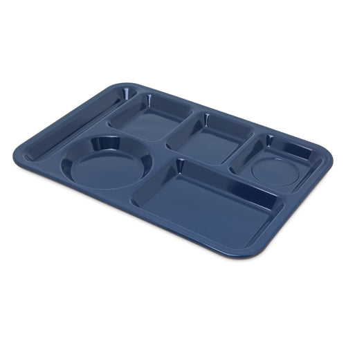 Compartment Tray, 14''L x 10''W, left-handed, rectangular, 6-compartments: (3) small upper, (2) large lower and (1) flatware.