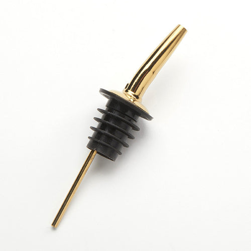 Pourer, 1-1/4'' dia. x 4-1/2''L, tapered, gold PVD stainless steel nozzle, plastic cork (fits standard cork size)