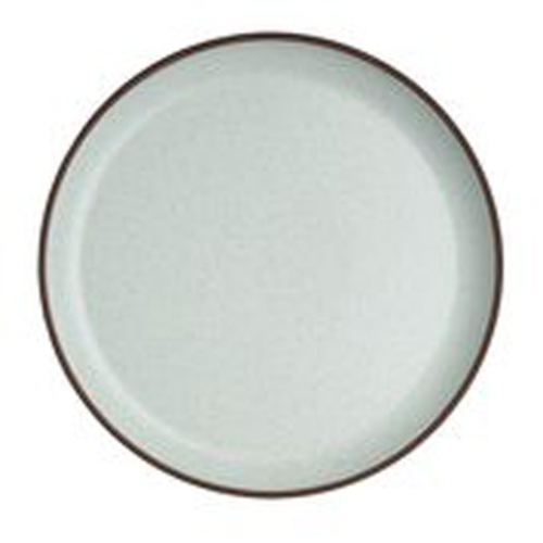 Plate, 9-1/2'' dia., round, fully vitrified, porcelain, white interior & terracotta exterior, Maham Studio