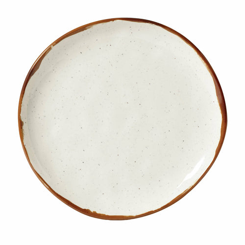 Rustic Mill Plate, 9'' dia., coupe, round, irregular, break-resistant, dishwasher safe, melamine