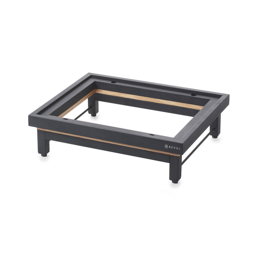 Riser, 14''W x 11-3/4''D x 4''H, high for GN 1/2, matt black metal, oak frame