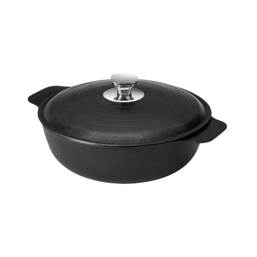 Cooklite Casserole with Lid, 2 qt, 12.5''W x 9.5''D x 5''H, black cast, aluminum coated