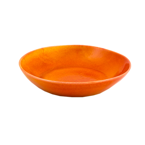Kiln Bowl, 34 oz., 8-1/2'' dia. x 2''H, round, porcelain, glazed finish, blood orange