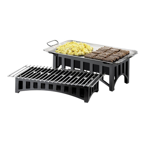 Mission Chafer Alternative, 19-3/4''W x 10''D x 7-1/2''H, rectangular, wire grill, fuel cell rail, windguard, bridge style, black