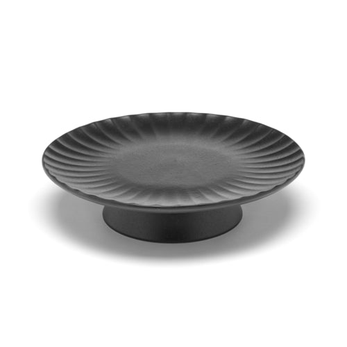 Cake Stand, 9-1/2'' dia. x 2-1/2''H, large, hand wash only, stoneware, Serax, Sergio Herman - Inku, black