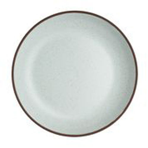 Plate, 30 oz., 8-3/4'' dia. x 1-1/2''H, round, deep,white interior & terracotta exterior, Maham Studio, Spice, sea salt