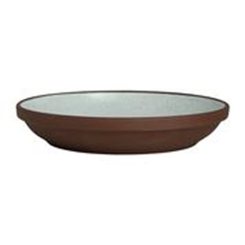 Plate, 10 oz., 6-3/8'' dia. x 1-1/8''H, round, deep, white interior & terracotta exterior, Maham Studio, Spice, sea salt