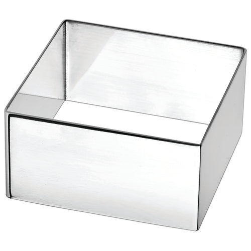 Pastry Mold, 2-3/4''W x 2-3/4''D x 1-3/4''H, square, dishwasher safe, stainless steel, mirror finish