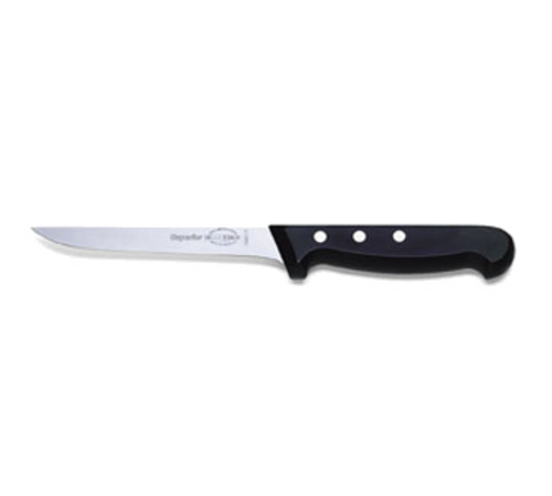 Superior Boning Knife, 6'' blade, stamped, high carbon stainless steel, black plastic handle