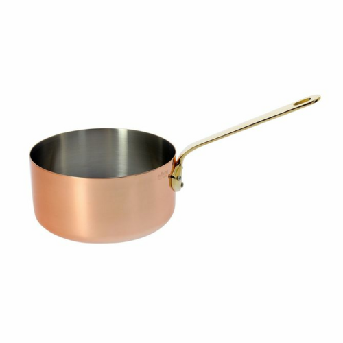 De Buyer Copper Saucepan, 6.29''dia, brass long handle, high-end mirror polishing, withoud lid