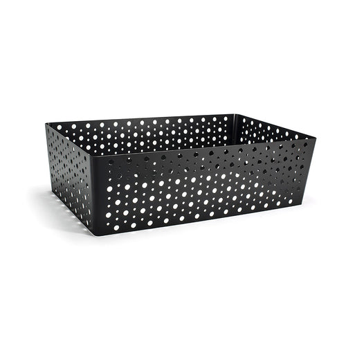 Buffet Building Blocks Dots Housing, full-size, 20'' x 12'' x 6''H, deep, powder-coated iron, matte black