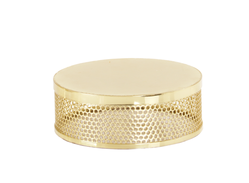 Riser, 7-1/2''dia. x 3''H, round, shiny gold, Monaco