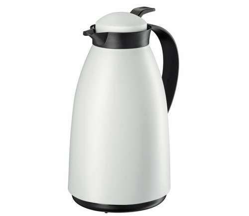 Cilio Insulated Server ''Imola'', 34 fl. oz./1 liter, matte white plastic body, push-button pouring.