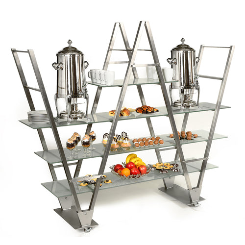 W Mobile Buffet Display System 85'' W X 19'' D X 68'' H Modern Design