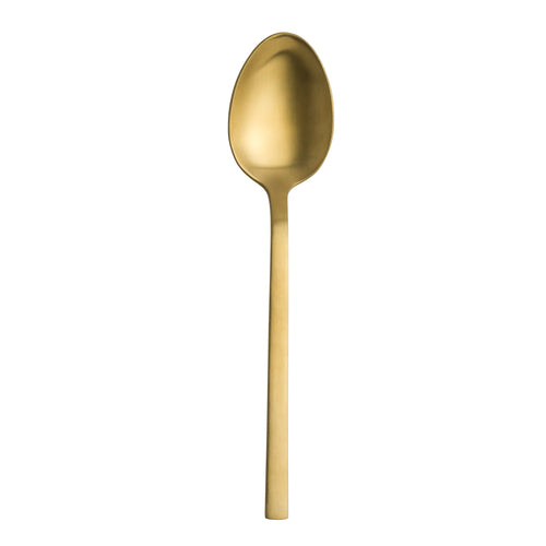 Dessert/Soup Spoon, 7-1/8'', oval bowl, 18/0 stainless steel, Varick Flatware, Lissome, brushed gold