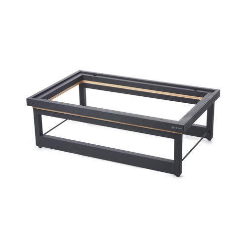 Riser, 22-1/4''W x 14''D x 7-1/2''H, high for GN 1/1, matt black metal, oak frame