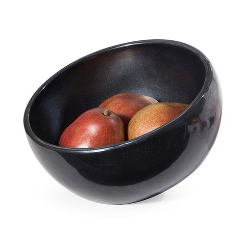 Bowl, 8''dia. x 6''H, slant, smooth, dishwasher safe, break resistant, resin, ebony pearl, Kenny Mack