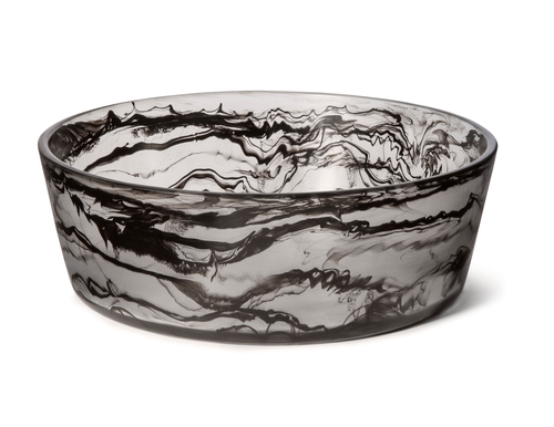 Circle Resin Bowl, 16''DIA. X 5''H, 15.5 QTS, Lead Free, BPA Free, Dishwasher Safe, Transluent Swirl Polished Finish, Smoke (Cold Display Only)