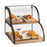 Sierra Display Case, 19''W x 22''D x 18-1/2''H, 2-tier, attendant serve, slanted, acrylic windows, removable rustic pine inserts, metal frame, bronze