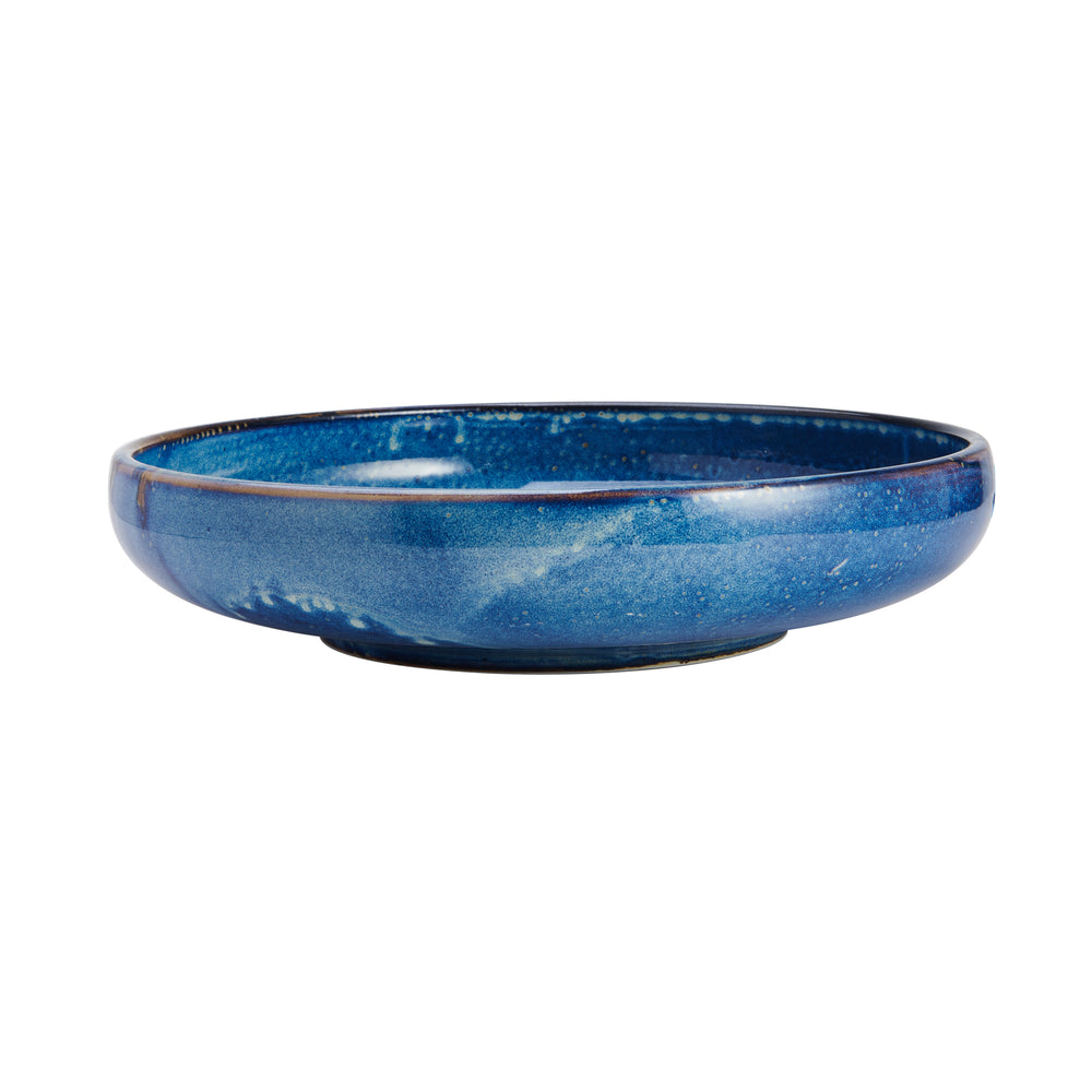 Starlit Plate, 15'' dia., round, coupe, vitrified porcelain, blue