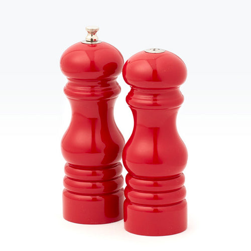 Salt & Pepper Mill / Shaker Set, 6''H, wood, red (hand wash only)