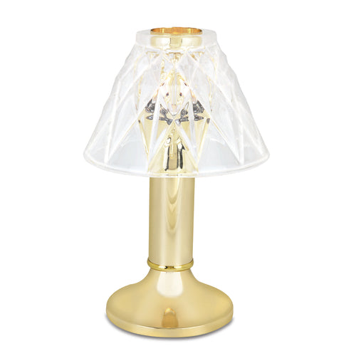 Vintage Charm Paige Lamp, 10''H x 4-3/8'' dia., polished brass base with Adeline shade